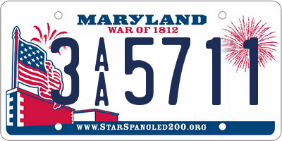 MD license plate 3AA5711