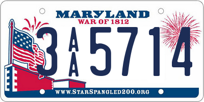 MD license plate 3AA5714