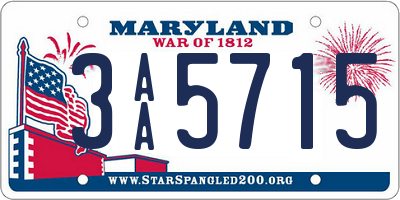 MD license plate 3AA5715