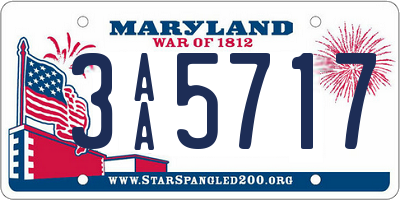 MD license plate 3AA5717