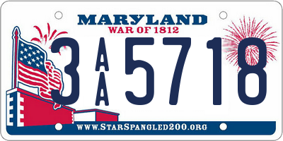 MD license plate 3AA5718