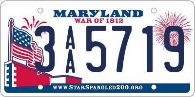 MD license plate 3AA5719