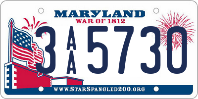 MD license plate 3AA5730