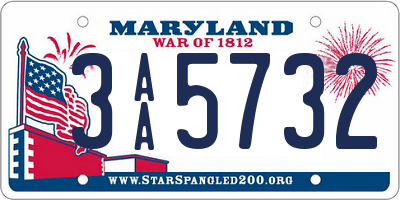 MD license plate 3AA5732