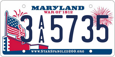 MD license plate 3AA5735