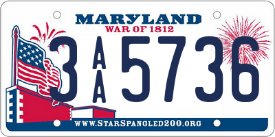 MD license plate 3AA5736