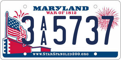 MD license plate 3AA5737