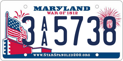 MD license plate 3AA5738