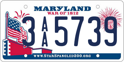 MD license plate 3AA5739