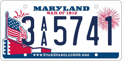 MD license plate 3AA5741