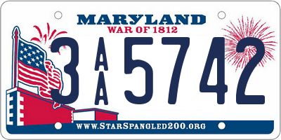 MD license plate 3AA5742