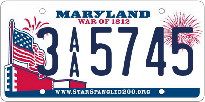 MD license plate 3AA5745