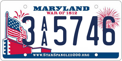 MD license plate 3AA5746