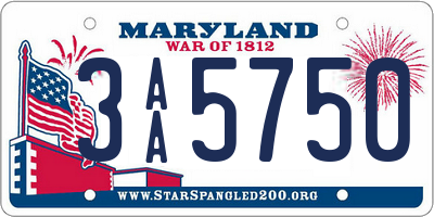 MD license plate 3AA5750