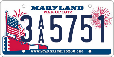 MD license plate 3AA5751