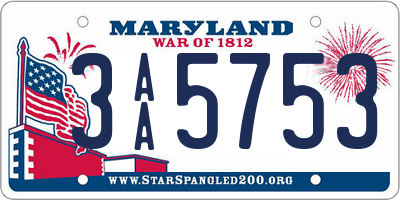 MD license plate 3AA5753