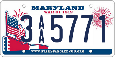 MD license plate 3AA5771