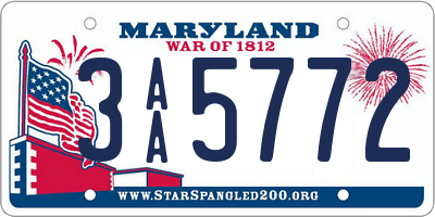 MD license plate 3AA5772