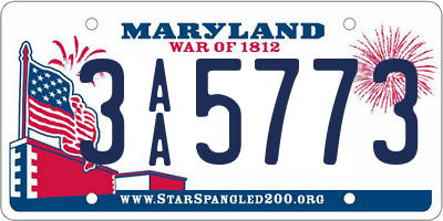 MD license plate 3AA5773