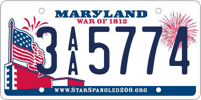 MD license plate 3AA5774