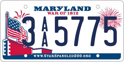 MD license plate 3AA5775