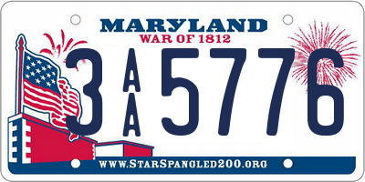 MD license plate 3AA5776