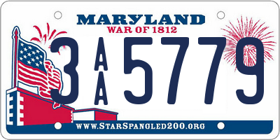 MD license plate 3AA5779