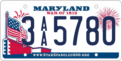 MD license plate 3AA5780