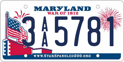 MD license plate 3AA5781