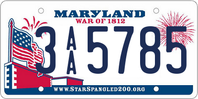 MD license plate 3AA5785