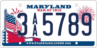 MD license plate 3AA5789