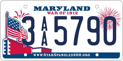 MD license plate 3AA5790