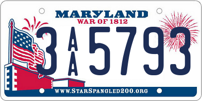 MD license plate 3AA5793