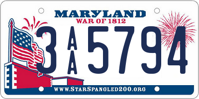 MD license plate 3AA5794