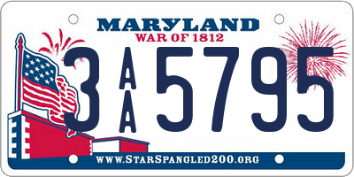 MD license plate 3AA5795