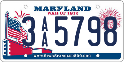 MD license plate 3AA5798