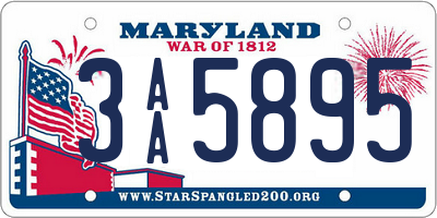 MD license plate 3AA5895