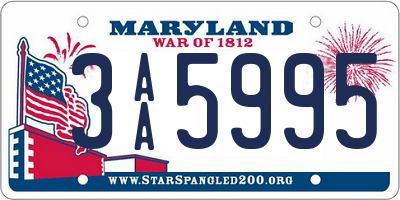 MD license plate 3AA5995