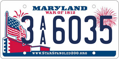 MD license plate 3AA6035