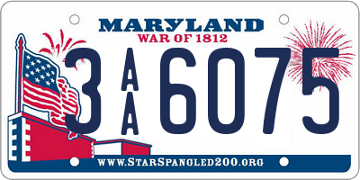 MD license plate 3AA6075