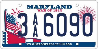 MD license plate 3AA6090