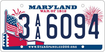 MD license plate 3AA6094