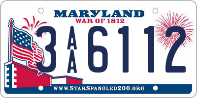 MD license plate 3AA6112