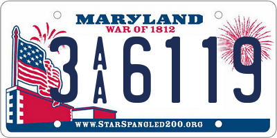 MD license plate 3AA6119