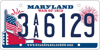 MD license plate 3AA6129