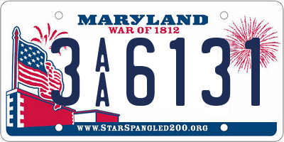 MD license plate 3AA6131