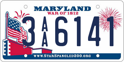 MD license plate 3AA6141