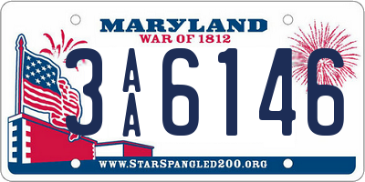 MD license plate 3AA6146