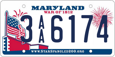 MD license plate 3AA6174