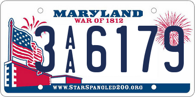 MD license plate 3AA6179